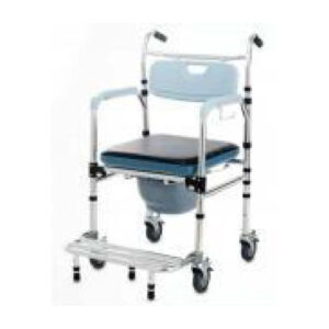 Leather Toilet Chair with Wheels-  Model 1